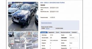 El precio medio de venta de vehículos de ocasión supera los 10.000 euros