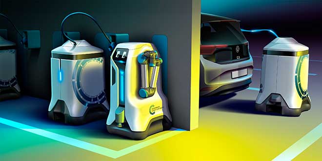 Volkswagen desarrolla un robot autónomo para cargar coches eléctricos