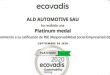 ALD Automotive logra la certificación ECOVADIS PLATINUM por su gestión de la RSC
